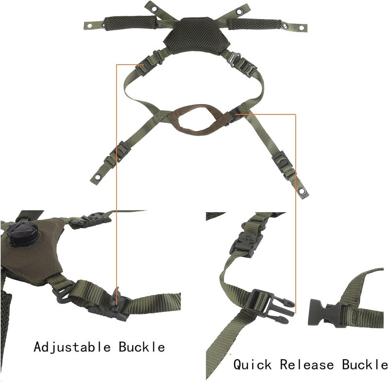 Hdlsina Helmet Cover Cloth,Adjustable Dial Suspension System Chin Strap Tactical Helmet Retention System Chin Strap and Airsoft Helmet Padding Kit Universal EVA Foam Pads Set - Image 3